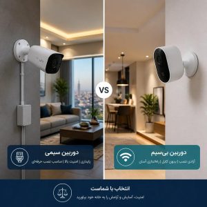 مقایسه دوربین مداربسته سیمی و بی‌سیم برای آپارتمان‌های ایرانی